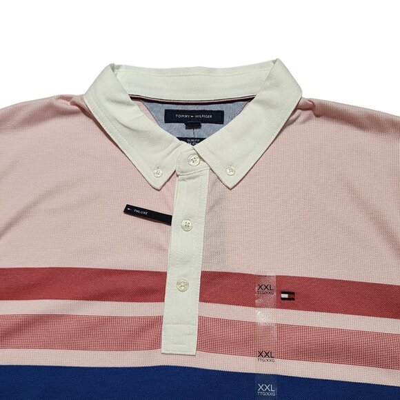 Tommy Hilfiger Men's Short-Sleeve THFLEX Polo Shirt Slim Fit XXL - Picture 7 of 13
